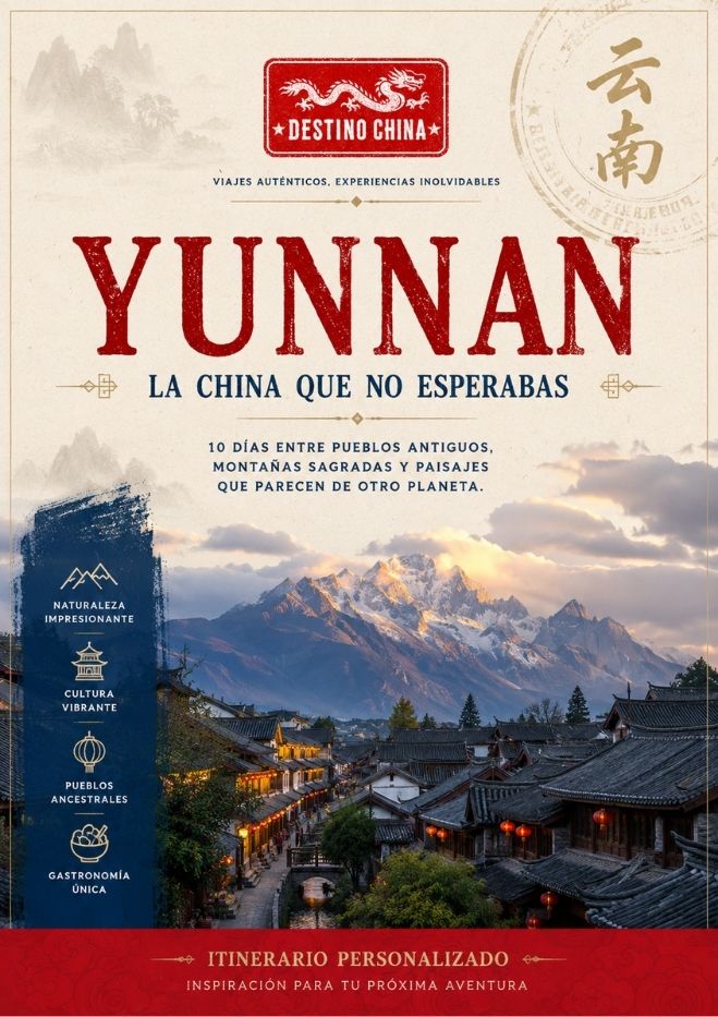 itinerario yunnan con fondo de montañas y bosque de China